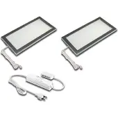 Hera LED meubelverlichting Sky 2-delige set 3.000K roestvrij staal Sky, dimbaar, alu / grijs / zink, Keuken, Kunststof, Modern, kastverlichting