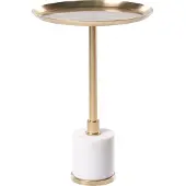 Beliani CAMELO - Bijzettafel - Wit/Goud - Metaal