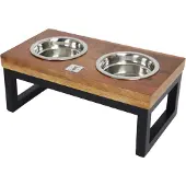 Boon Boony Est 1941 Dinnerset hout met metalen frame voerbakjes hond 35 cm