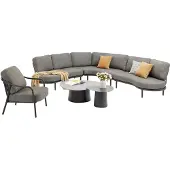AVH-Collectie Serenno organische loungeset 6 delig antraciet aluminium
