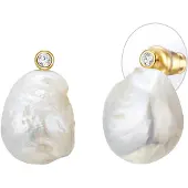 Lulu & Jane Oorbellen goud / transparant / parelwit