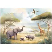 WALLARENA - Fotobehang - 400x280 cm - jungle dieren fototapet voor kinderkamer