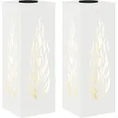 vidaXL Zonnepaneel LED straatlamp, 2 stuks, warm wit licht, 18 x 18 x 50 cm