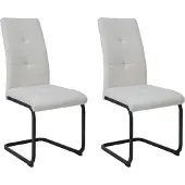 Notio Living Calgoty-Eetkamerstoel - Crème Stof - Set van 2