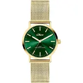 s.Oliver Analoog horloge goud / donkergroen
