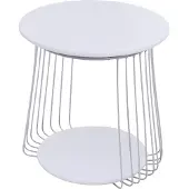 MCA salontafel MCW-P60, bijzettafel koffietafel loungetafel, metaal MDF rond Ø 50 cm ~ wit