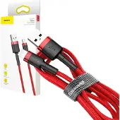 Baseus - Cafule - Kabel Duurzame Nylon Kabel USB / Lightning QC3.0 1.5A 2M Rood - (CALKLF-C09)