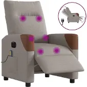 Syfax Massagestoel elektrisch verstelbaar stof taupe