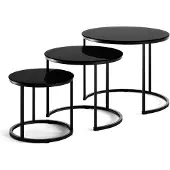 Vicco Montreal Salontafel set – 55 x 55 cm 3 delen Glas