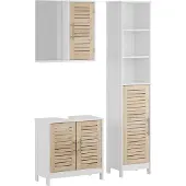Vicco 3-delige badkamermeubelset Looma Wit/Eiken 3-delig, Model 58458