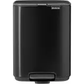 Brabantia Bo, 4 liter, Rechthoekig, RVS, Zwart, Kunststof, Met pedaal