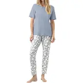 Mey Pyjama 'Wild Violets' blauw
