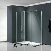 Wiesbaden Douchewand deel A 140x200cm muurprofiel NANO coating