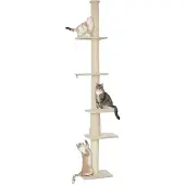 PawHut krabpaal - spaanplaat/polyester - 42,5x26,5x225-275 H cm