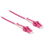 DeLOCK LC Duplex Optical Fiber Patch kabel - Uniboot / quick release - Multi Mode OM4 - paars / LSZH - 3 meter