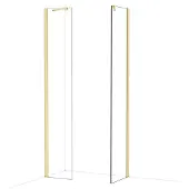 Maxaro Diamond Inloopdouche | 50x40 cm Glanzend lichtgoud Helder glas 2 vaste wanden