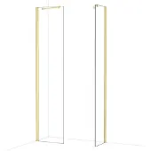 Maxaro Diamond Inloopdouche | 50x40 cm Glanzend lichtgoud Helder glas 2 vaste wanden