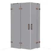 Maxaro Diamond Douchecabine | 110x80 cm Glanzend koper Rookglas Draaideur Rechthoek