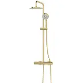 Maxaro Radius Regendouche Opbouw | Glanzend lichtgoud 20 cm Regendouche Thermostatisch