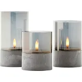 Brilliant Bougie Batterij - Tafellamp - LED - Flickering Candle Light Set - Grijs/Smoke - IP44