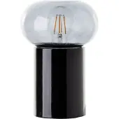 Brilliant Zwarte tafellamp Knut met smoke glas