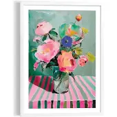 Reinders Schilderij Bloemen op tafel - 70 x 50 - Hout -