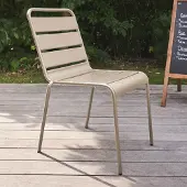 Oviala - Tuinstoel van taupekleurig metaal - Palavas