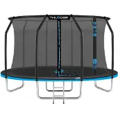 Thunder Trampoline 427 cm – Ronde Tuintrampoline – Max. 150 kg – Met Ladder – Blauw