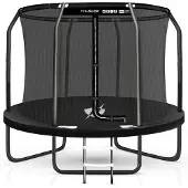 Thunder Trampoline 305 cm – Ronde Tuintrampoline – Max. 150 kg – Met Ladder – Zwart