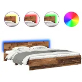 vidaXL Bedframe met hoofdeinde Oud Hout 180 x 200 cm Bewerkt hout