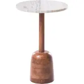 Beliani HARTWELL - Bijzettafel - Bruin - Mangohout/Marmer