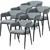 En.casa Eetkamerstoel Kohlmand set van 6 donkergrijs en zwart []