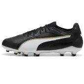 Puma King 20 Ultimate Gras Voetbalschoenen (FG) Zwart Wit Goud