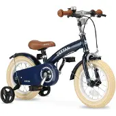Deryan Luxe Kinderfiets 12 inch - 3 in 1 - loopfiets Blauw
