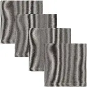 House Doctor Block Servet 40x40 Cm Pak Van 4 Zwart / Zand - Servetten & accessoires Katoen Black - 900001439