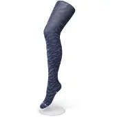 Bonnie Doon Dames Panty met Zebra Print 100 Denier maat S/M Blauw - Uitstekend Draagcomfort - Zebraprint - Dierenprint - Gladde Naden - Perfecte Pasvorm - Bering Sea - BP211902.131