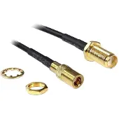 DeLOCK SMA (v) - SMB (m) kabel - RG174 - 50 Ohm / zwart - 0,20 meter