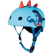 Micro Buitenspeelgoed 3D-dinosaurushelm met magnetische sluiting en ingebouwd LED-licht, maat M