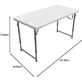 Lifetime Verstelbare Hoogte Vouwtafel - 4'x2' (122x60 cm), witte graniet