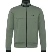 HUGO BOSS Boss Green Vest grijs zwarte opstaande kraag effen