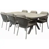 AVH-Collectie Sandora Vespera dining tuinset 220x100xH74 cm latte