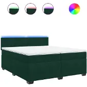 vidaXL Boxspring met matras fluweel donkergroen 200x200 cm