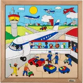 Educo Verkeerspuzzel 34x34cm Luchthaven 16 stukjes - - Educatief speelgoed