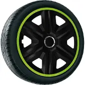 NRM - wieldoppen 14" set van 4 stuks - Zwart met groen