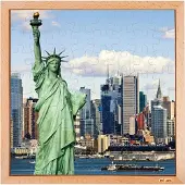 Educo Kinderpuzzel Educatief Speelgoed 'Vrijheidsbeeld' - 40x40cm - 64 stukjes fotopuzzel - Educatieve puzzel voor kinderen - Legpuzzel - Puzzel voor kinderen - Vanaf 4 jaar
