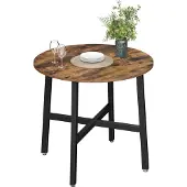 Vasagle Ronde keukentafel 80 x 75 cm, vintage bruin-zwart