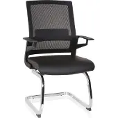 Hjh OFFICE INVENTOR V PRO - Vergaderstoel / bezoekerstoel Zwart