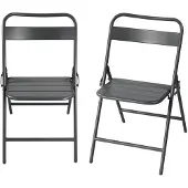 Sweeek - Set van 2 opklapbare tuinstoelen metaal - amélia