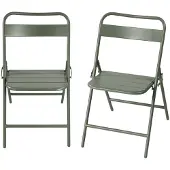 Sweeek - Set van 2 opklapbare tuinstoelen metaal - amélia
