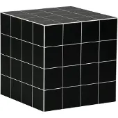 Sweeek - Kubus bijzettafel vierkant met matte keramieklook tegels 40x40cm - kubeeek
